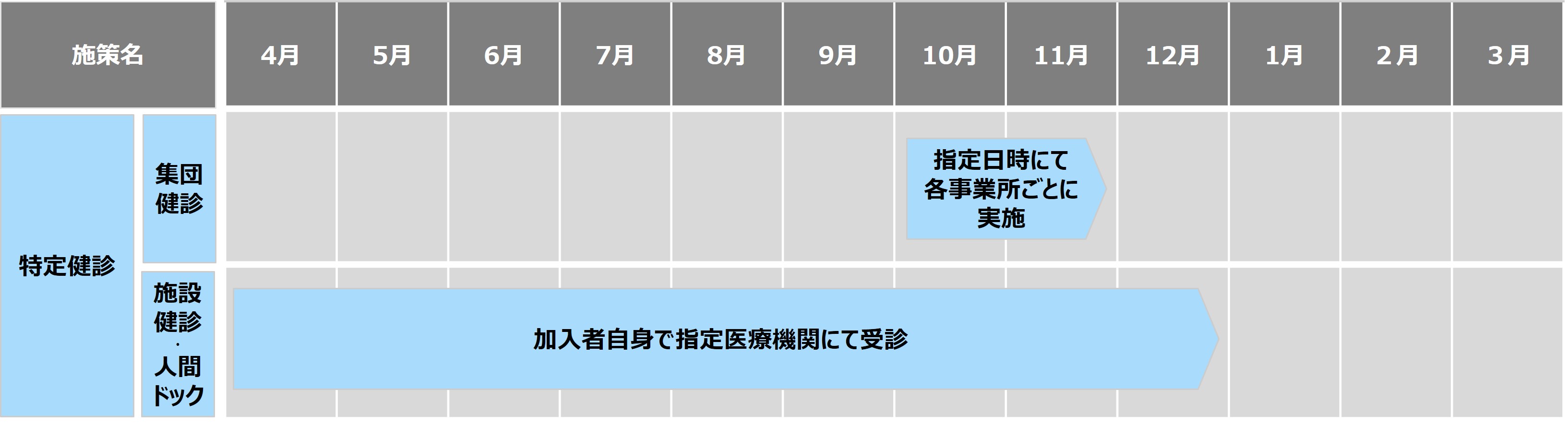 特定健診・特定保健指導のスケジュール